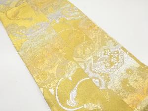 アンティーク　貝桶模様織り出し袋帯（材料）